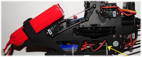 The Li-Po pack and Rx in place