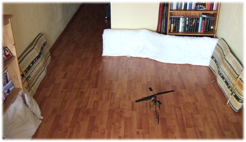 A space this small is anything but perfect, common sense must prevail A well prepared indoor flying area