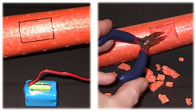 Cut the battery compartment