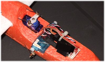 Servos, leads and rx in nose