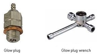 Glow plug and wrench