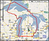 Click to open Google Map of Michigan