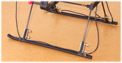 Ugly & heavy but effective, the repaired landing skids