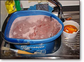 Caustic soda bath