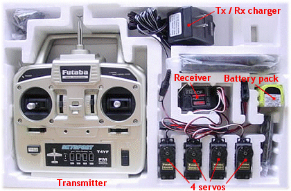 Typical MHz 4 channel radio control gear as purchased