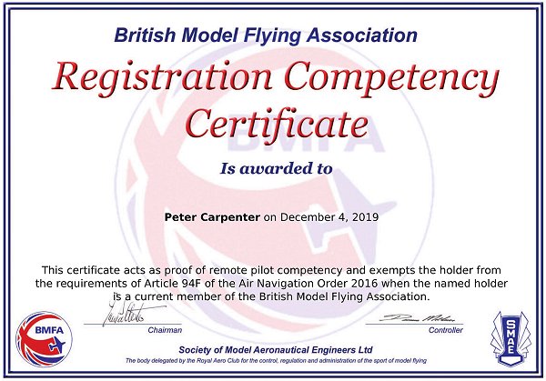 My CAA Registration Competency Certificate