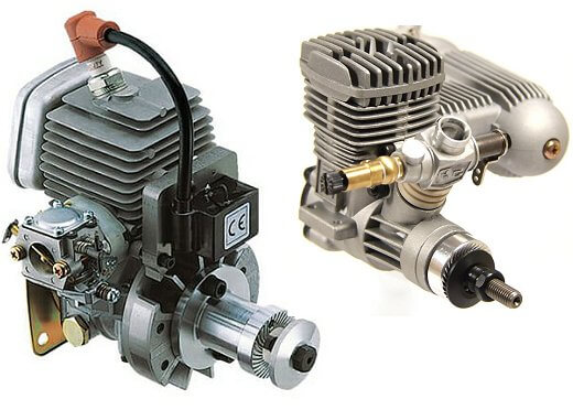 Glow and petrol rc aero engines
