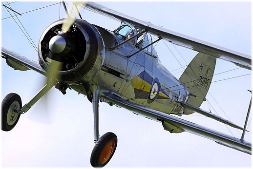 The Gloster Gladiator biplane
