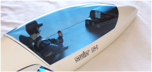 Graupner Swift S-1 finished cockpit and pilot