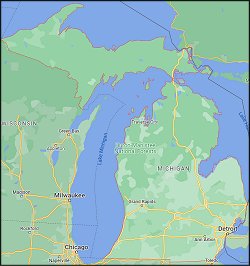 Click to open Google Map of Michigan