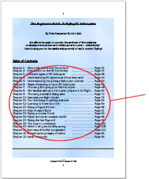 Beginner's Guide To Flying RC Helicopters contents