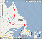 Google Map of Newfoundland