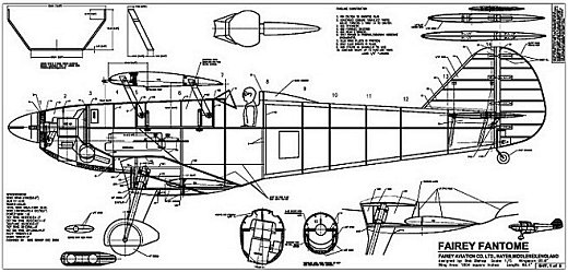RC Fairey Fantome plan sheet sample