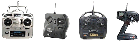 Different style radio control transmitters
