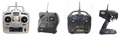 Different style radio control transmitters