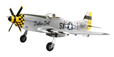 The P-51 is a well modelled electric rc plane