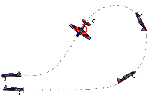 Half Cuban 8 aerobatic maneuver