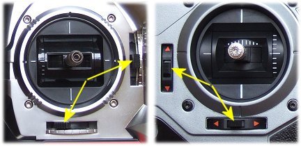 Digital and analogue rc transmitter trims